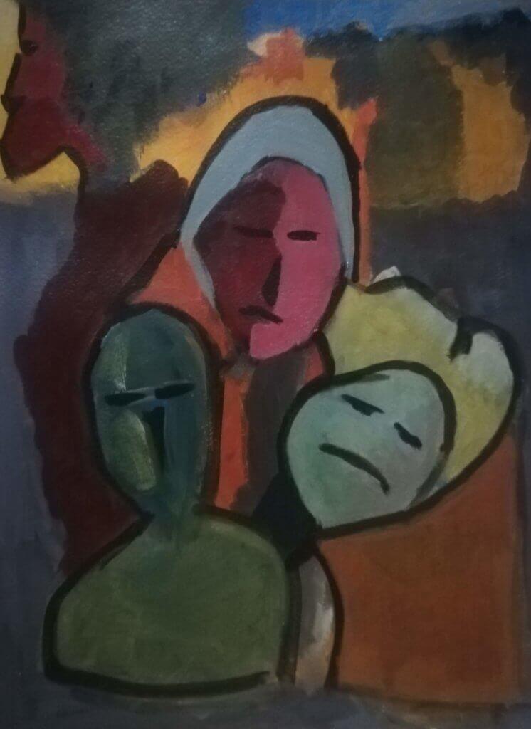 mother acrylic on watercolour paper